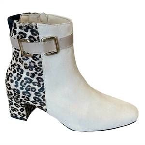 NEW LALISA women's gracie boots in beige/ leopard
